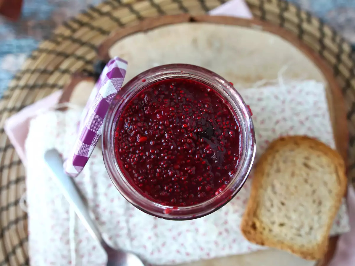 Healthy red berry jam with chia seeds - photo 4