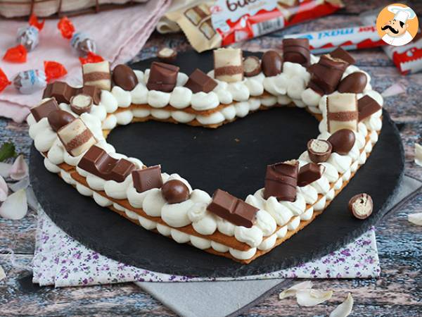 Heart cake with kinder - heart tart with kinder for valentine's day - photo 2