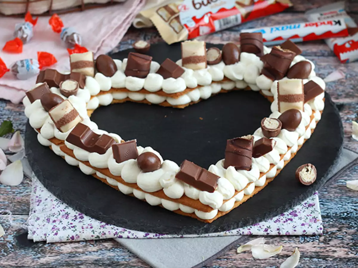 Heart Cake with Kinder – Kinder Heart Tart for Valentine's Day - photo 2