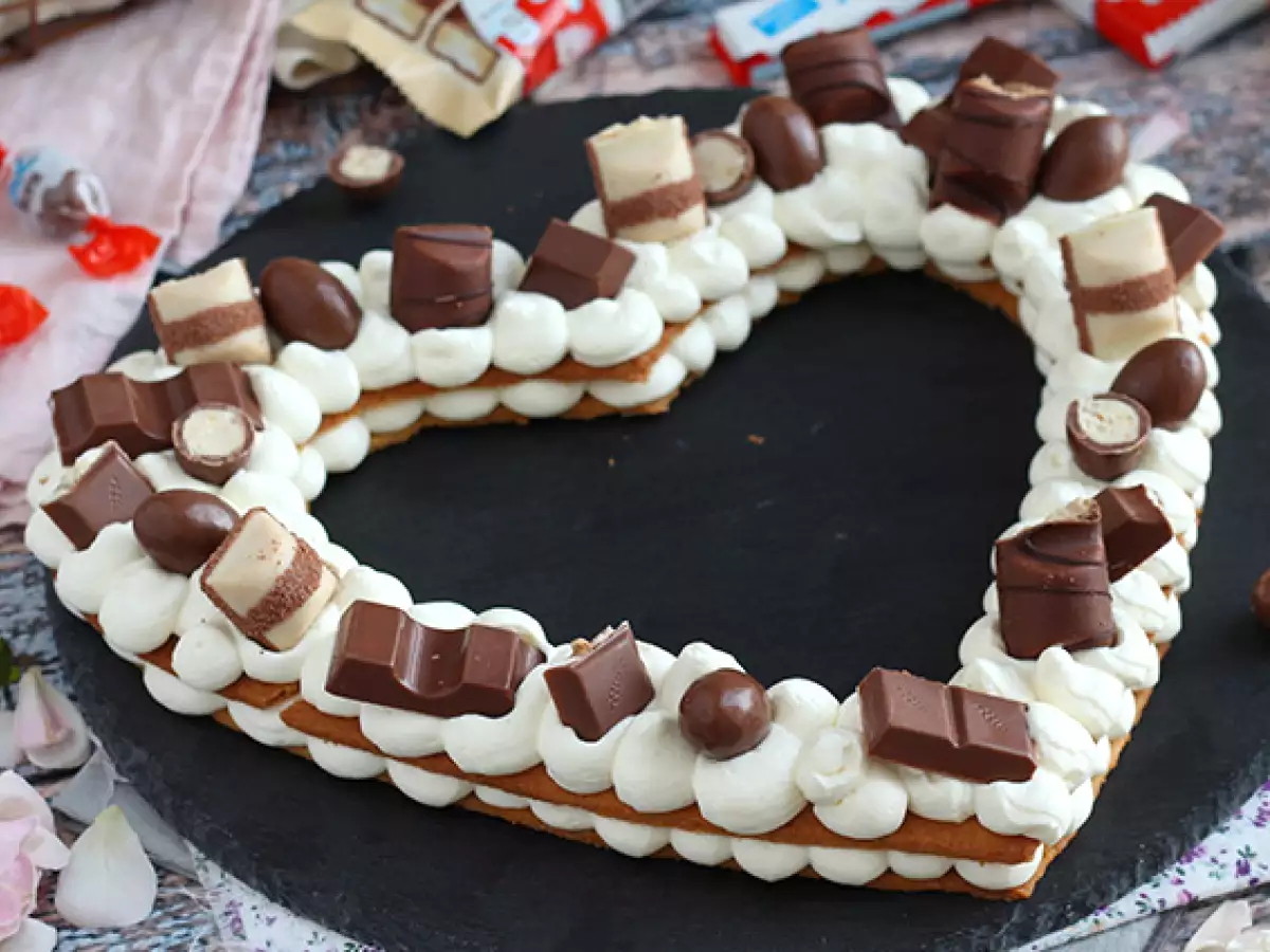 Heart Cake with Kinder – Kinder Heart Tart for Valentine's Day - photo 4