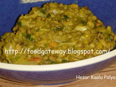 Hesar Kal Palya / Green Moong Lentil Curry