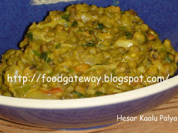 Hesar Kal Palya / Green Moong Lentil Curry