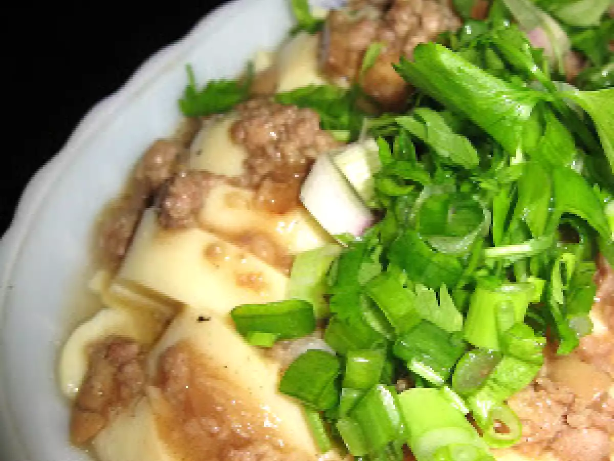 Home Cook Steam Tofu with Minced Meat