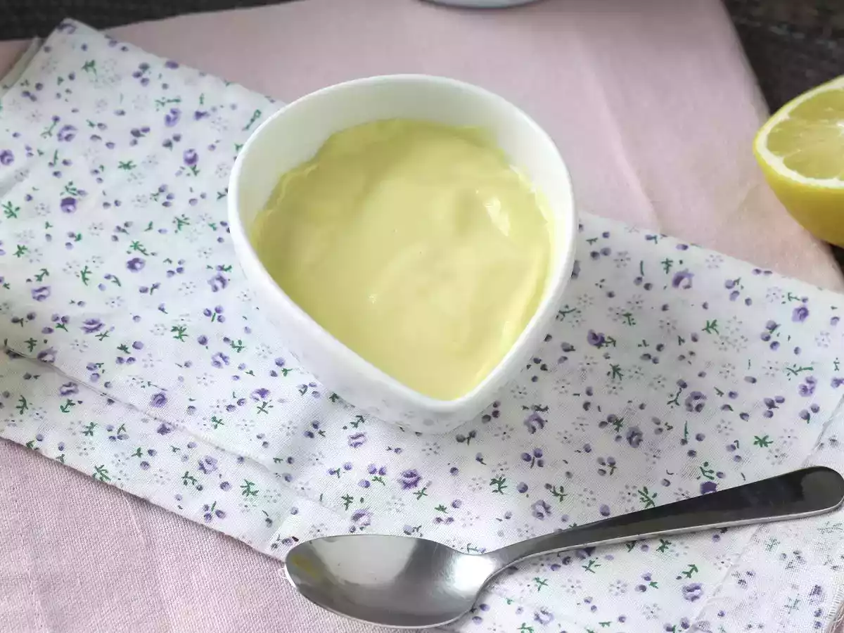 Homemade mayonnaise with olive oil