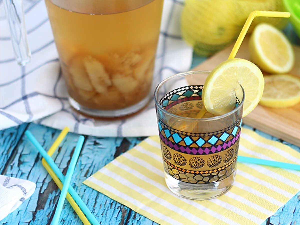 Homemade peach iced tea