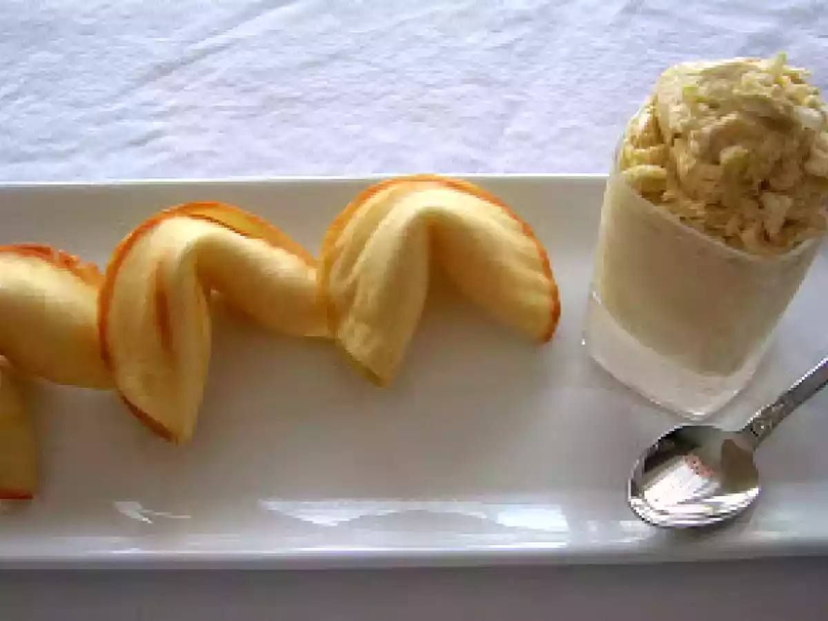 Honey Almond Fortune Tuiles with Green Tea Ginger Ice Cream