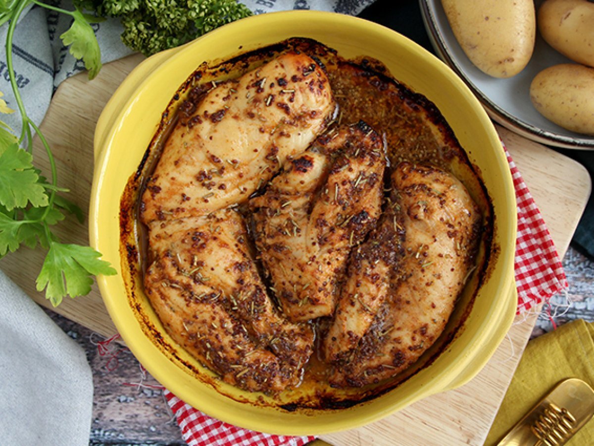 Honey and old style mustard baked chicken