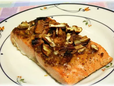 Honey Creole Mustard Glazed Salmon with Pecans