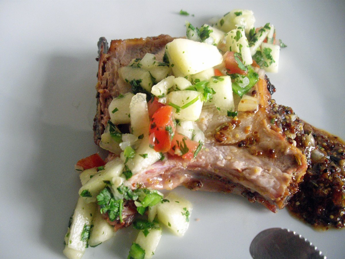 Honey Mustard Pork Roast with Pear Salsa