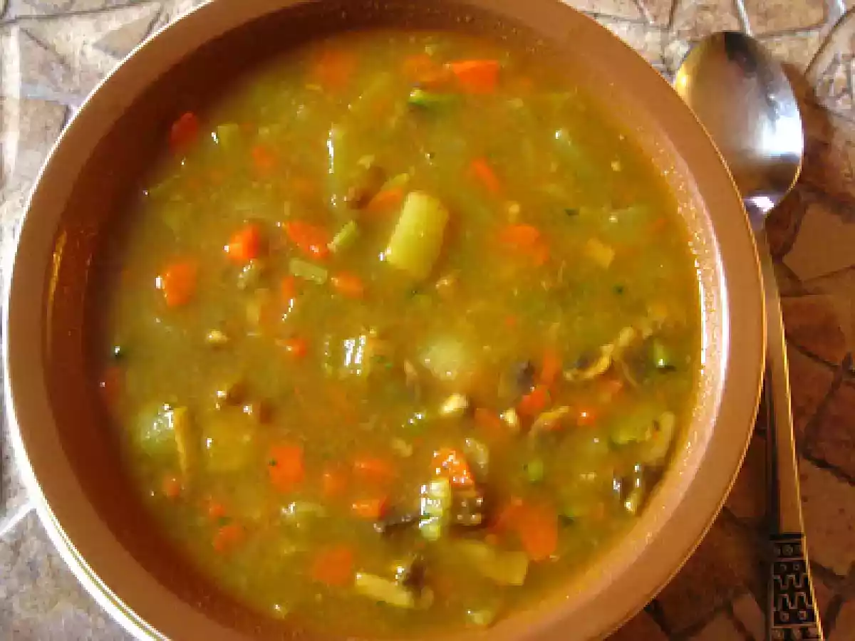 Hot Curry-Ginger Lentil and Vegetable Soup.