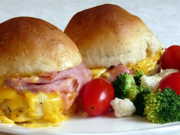 Hot Ham and Cheese Sandwiches with Onion Butter