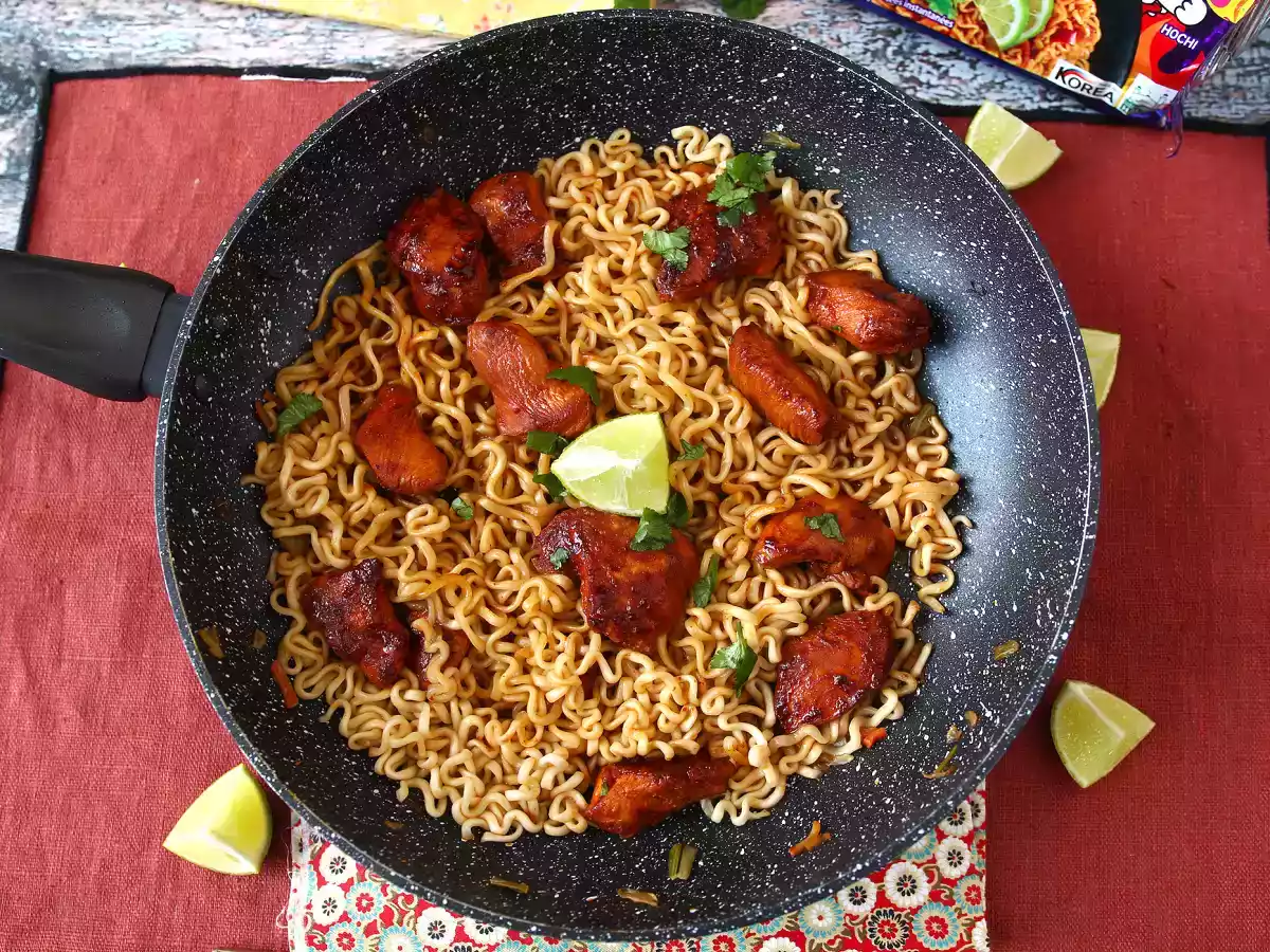 How to cook buldak habanero lime noodles, marinated chicken recipe! - photo 3