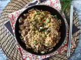 How to cook instant noodles? quick recipe with beef and mushrooms!, photo 1