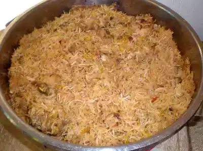 Hyderabadi chicken dum biryani and mirchi ka salan