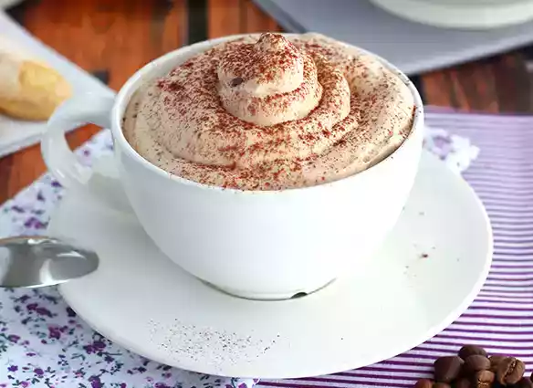 Iced cappuccino, a delicious coffee dessert