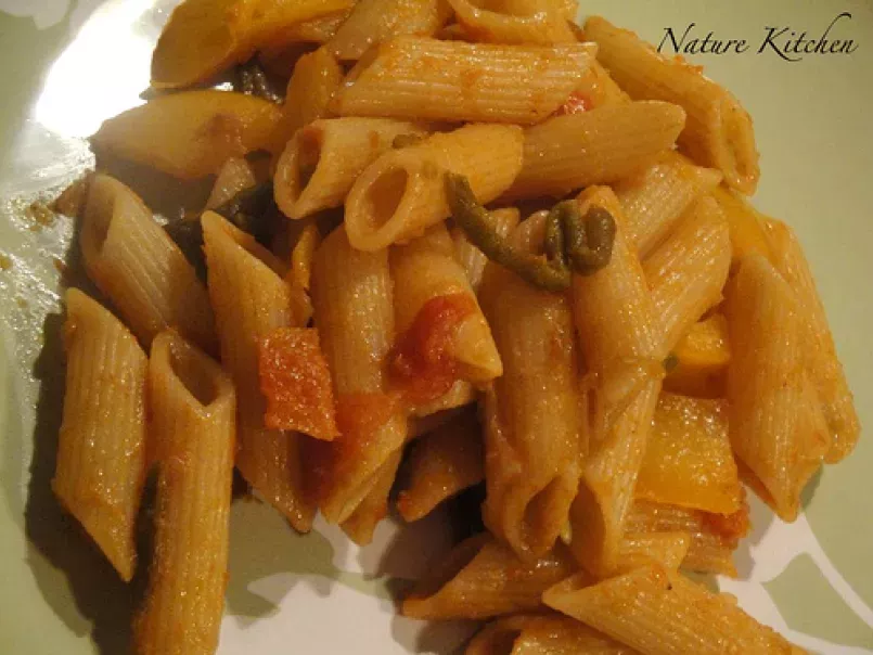 Indian style Pasta in spicy tomato sauce