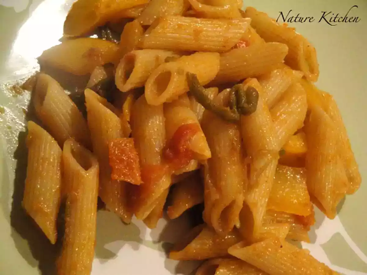 Indian style Pasta in spicy tomato sauce