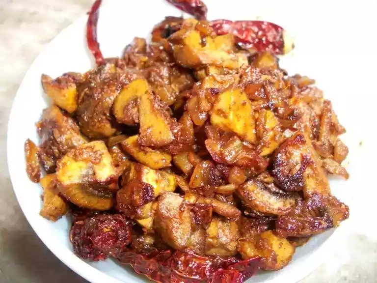 Indian style stir-fry mushroom recipe for a tasty dinner