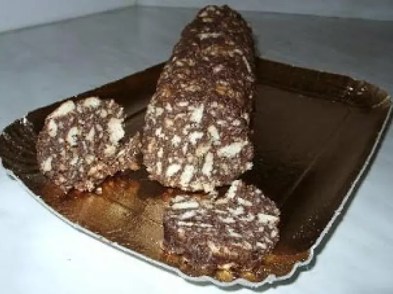 Italian Sweet Chocolate Salami or Biscuit and Chocolate Roll, photo 1