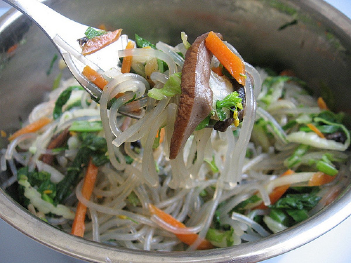 Japchae - Korean Sweet Potato Starch Noodles Salad/Stir-Fry