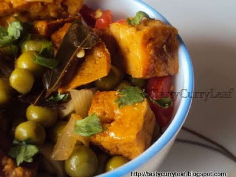 Kerau Ra Tofu Tarkari - Nepali Tofu & Peas Curry