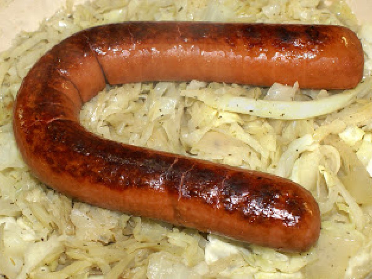 Kielbasa Sausage with Cabbage and Onions