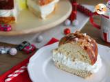 King's brioche stuffed with whipped cream, fluffy and creamy - Spanish Roscón de Reyes, photo 3