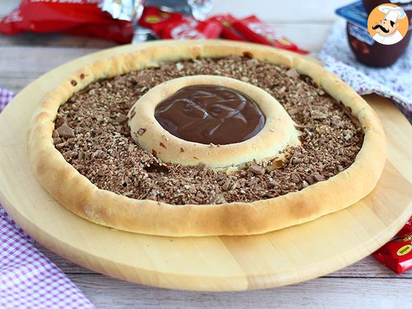 Kit kat and chocolate danette pizza