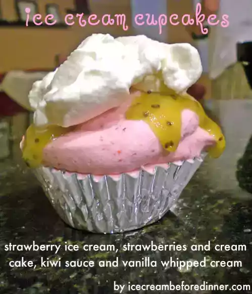Kiwi strawberry shortcake ice cream cupcake recipe