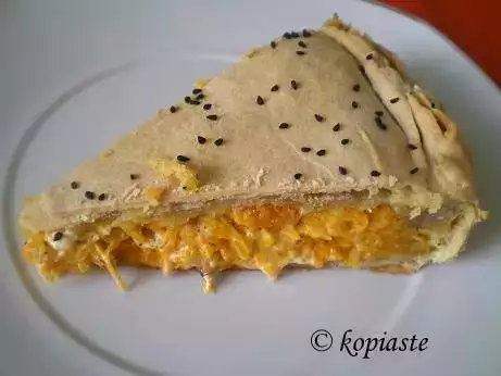 Savory pumpkin pie recipe with myzithra cheese