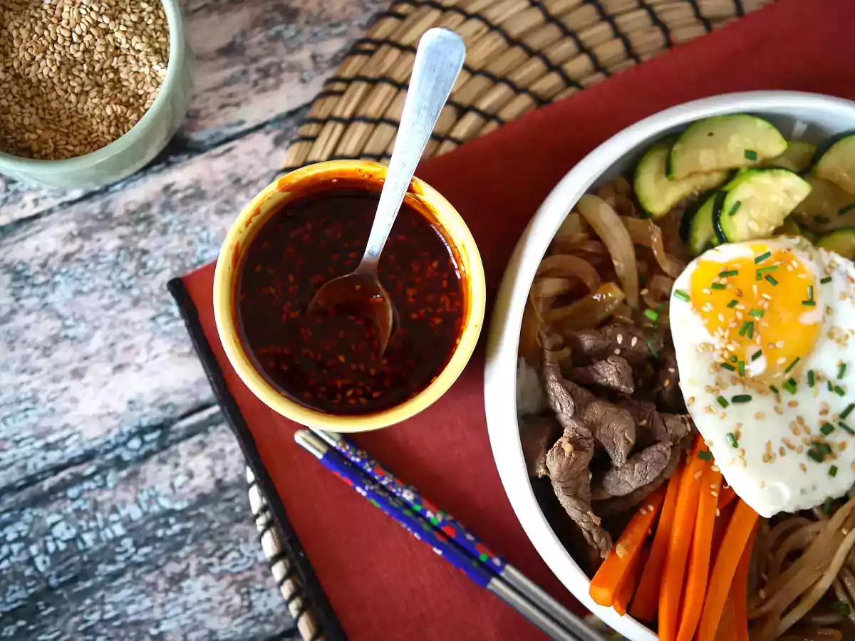 Korean spicy gochujang sauce for bibimbap