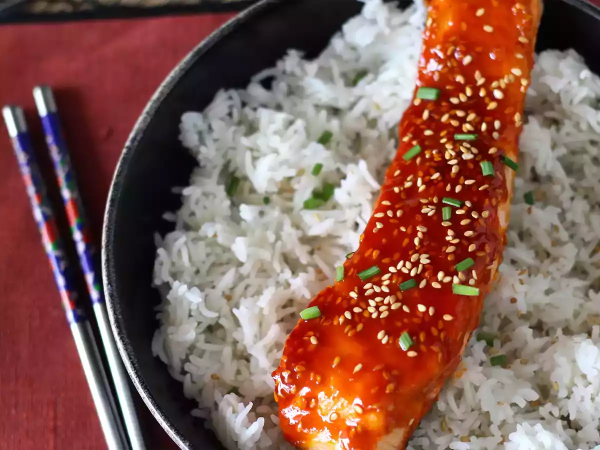 Korean style salmon with gochujang sauce ready in 8 minutes - photo 5