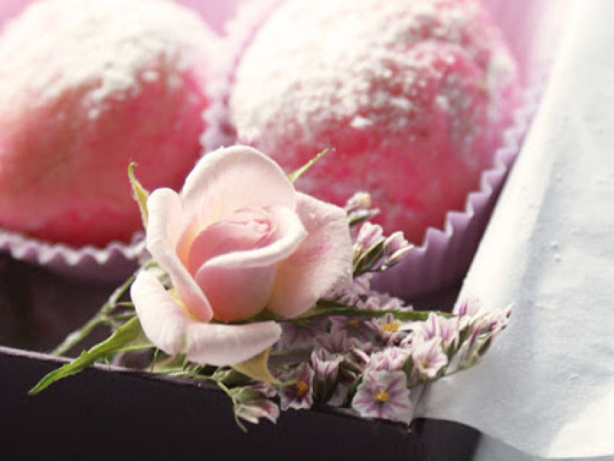 La vie en rose....Rose water scented truffles