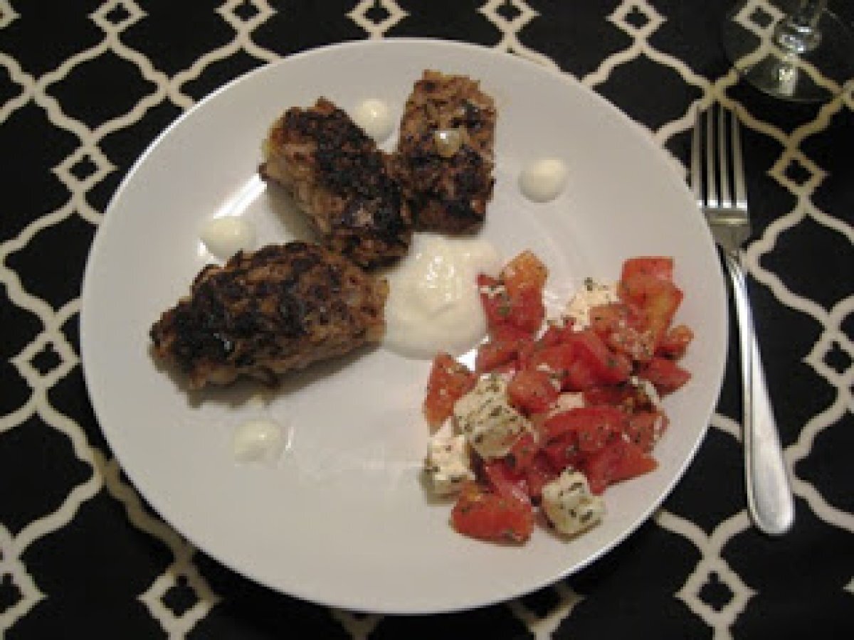 Lamb Koftas with Tomato, Basil, and Feta Salad - photo 4