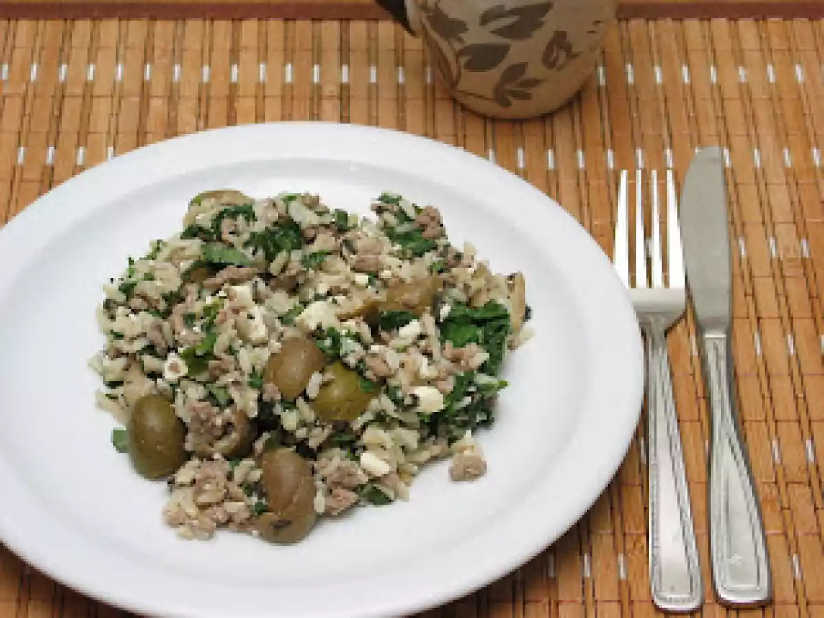 Lamb Rice with Mint, Feta and Spinach