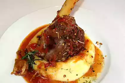 Lamb shanks recipe with creamy polenta for dinner