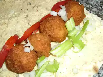 Lavash falafel wrap
