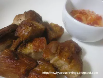 Lechon Kawali (Deep Fried Pork Belly) and Ginisang Kalabasa (Squash Soup)
