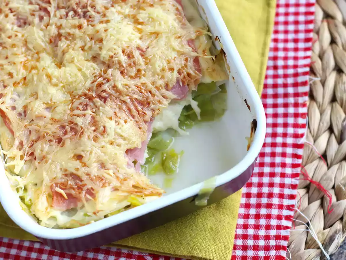 Leek, ham and cheese gratin - photo 2