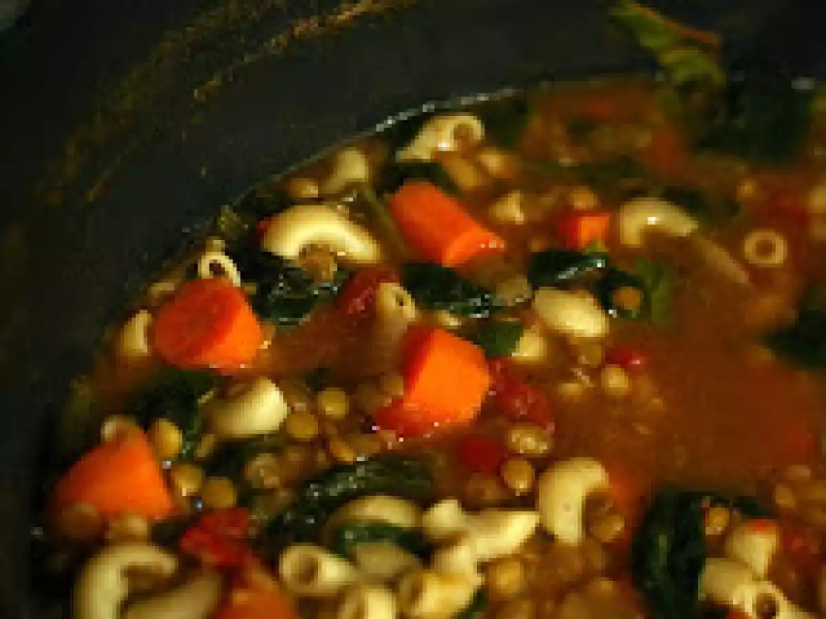 Lentil and Macaroni Soup