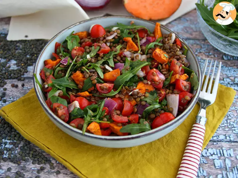 Lentil salad with sweet potatoes