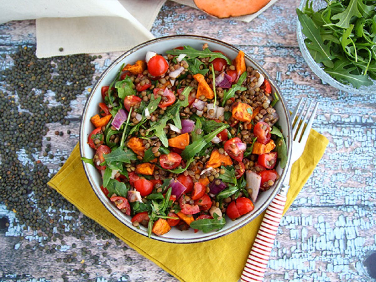 Lentil salad with sweet potatoes - photo 2