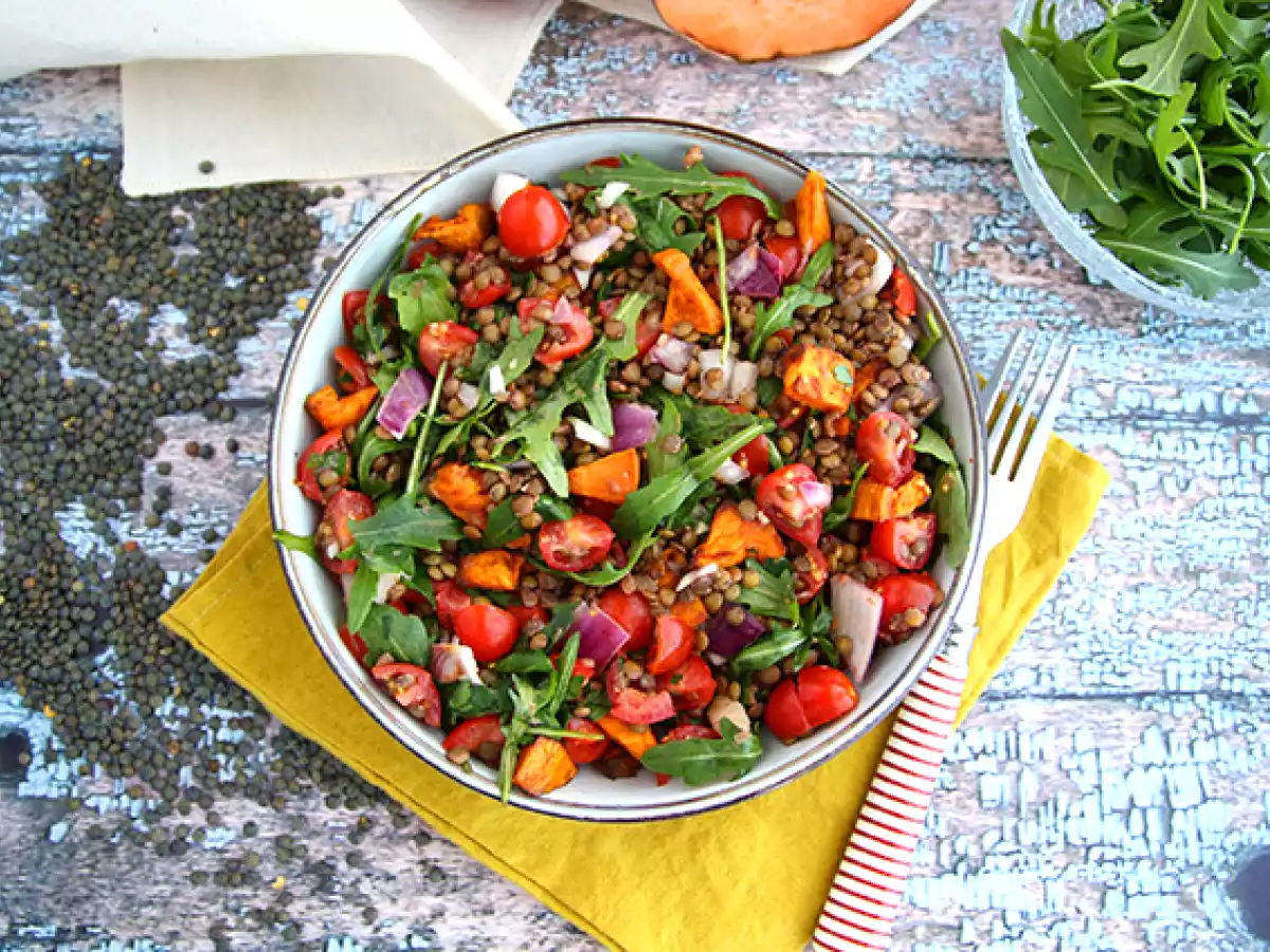 Lentil salad with sweet potatoes - photo 2