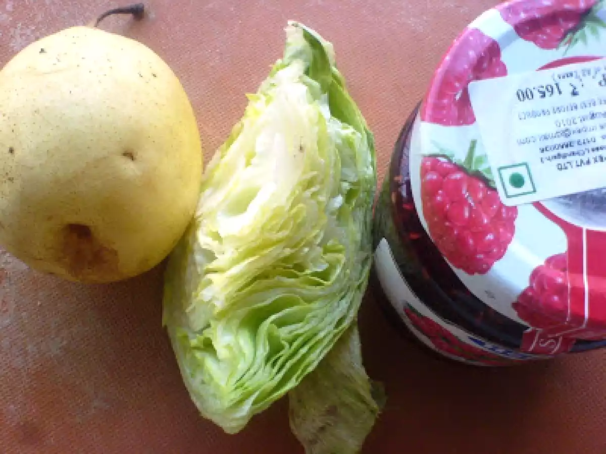 Lettuce and Pear Salad with a Quick Raspberry Vinaigrette - photo 2