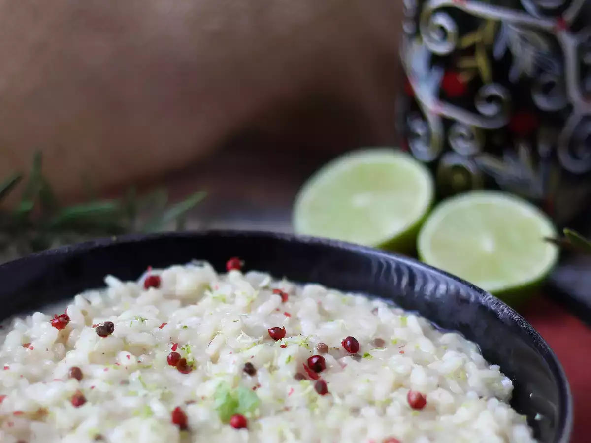 Lime and pink peppercorn risotto: an elegant vegetarian recipe for special dinners - photo 7