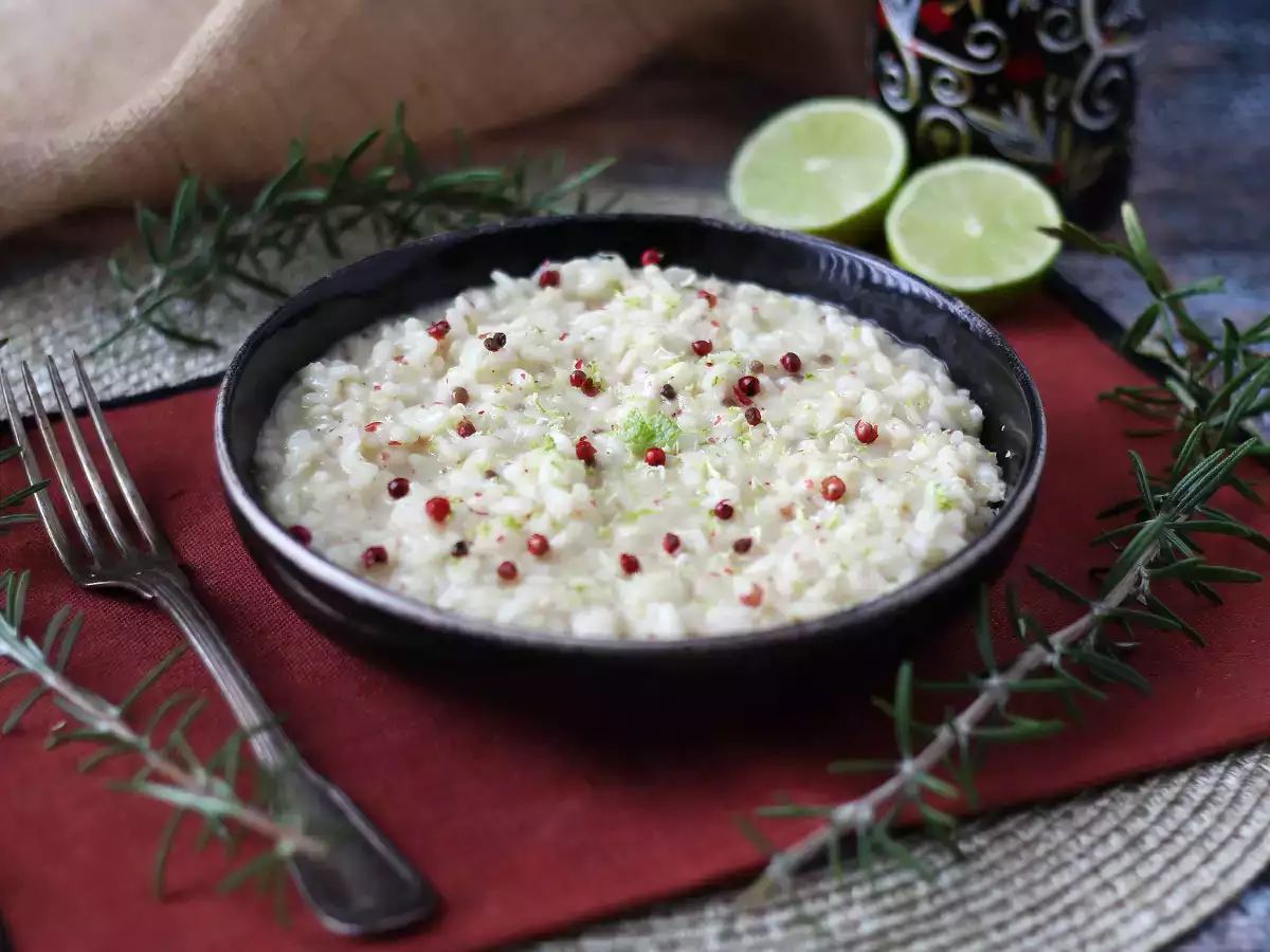 Lime and pink peppercorns risotto: elegant and vegetarian recipe for special dinners - photo 3