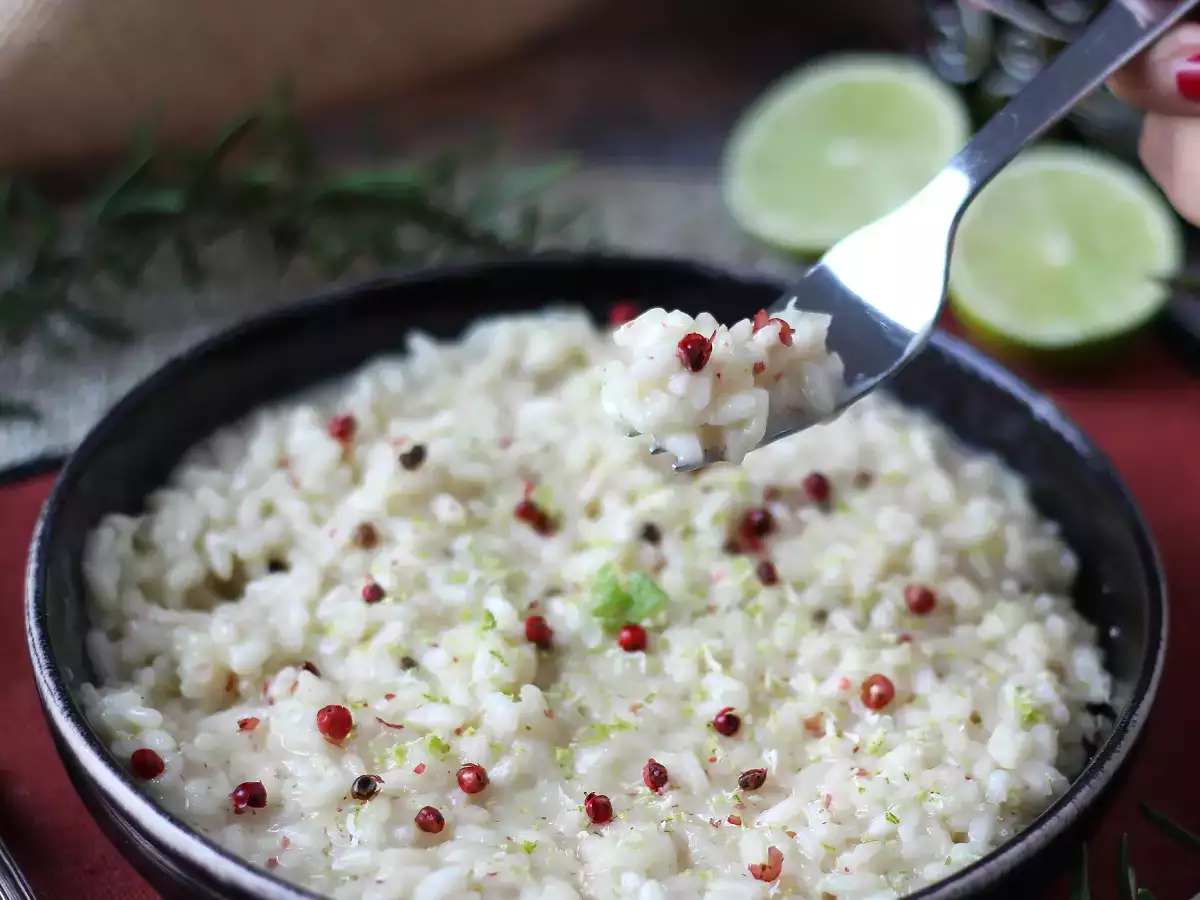 Lime and pink peppercorns risotto: elegant and vegetarian recipe for special dinners - photo 6