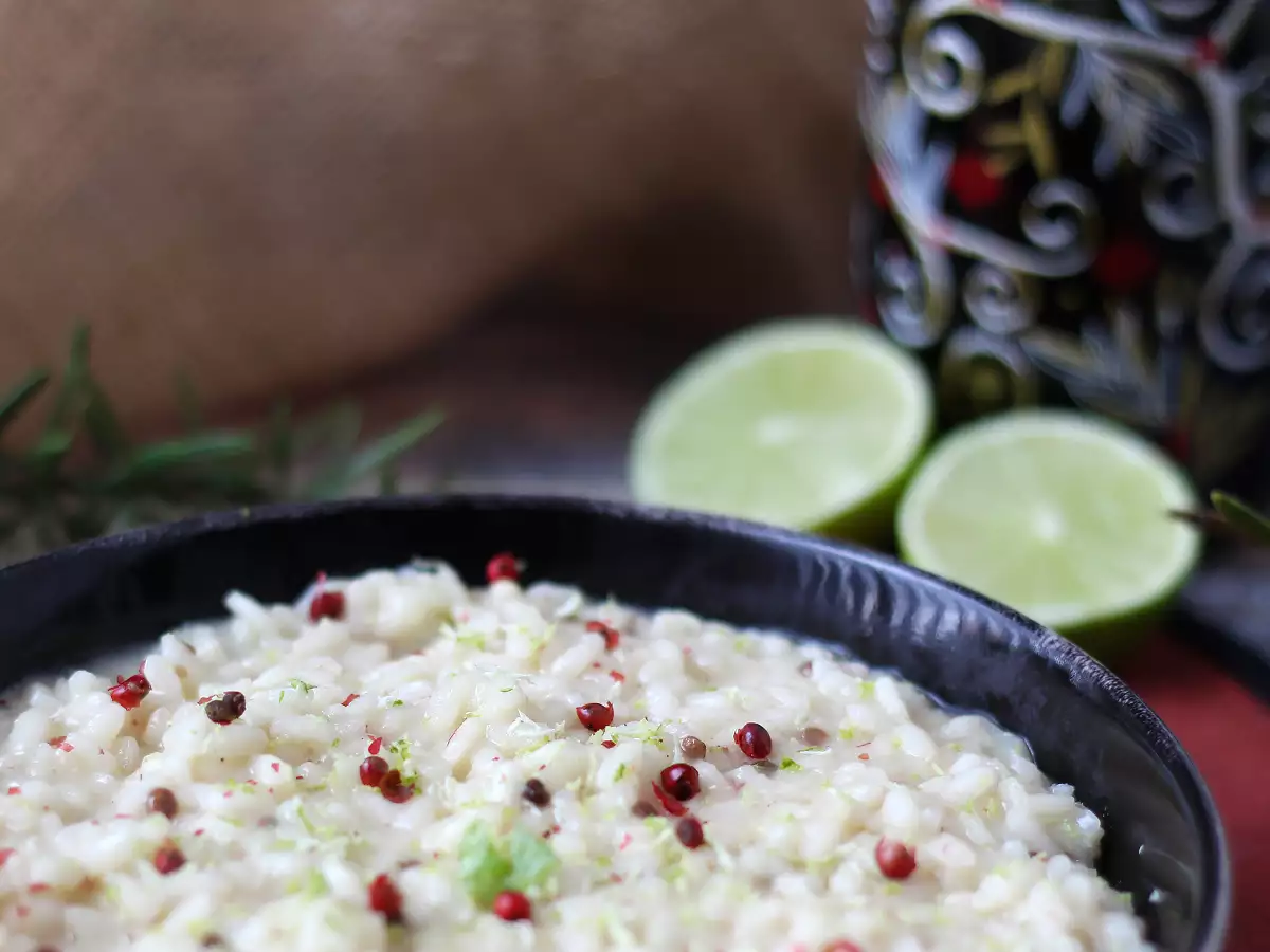 Lime and pink peppercorns risotto: elegant and vegetarian recipe for special dinners - photo 7