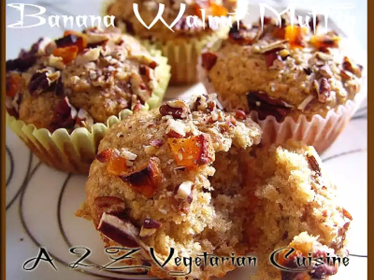 Lowfat Eggless Banana Walnut Apricot Muffin / Bread / Cake - photo 2