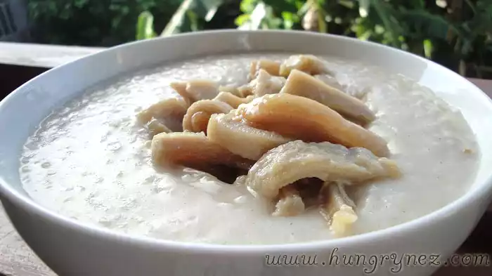 Lugaw with goto (rice soup with beef tripe)